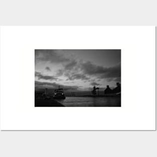 Sunset on the River Blyth - Monochrome Posters and Art